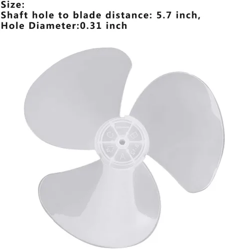 Miniatura 7 de dPois Plástico 3 hojas de repuesto para ventilador de pie ventilador ventilador mesa Fanner general accesorios blanco 12 pulgadas