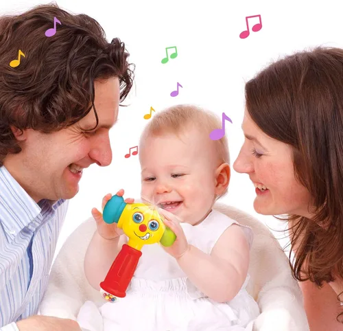 Miniatura 5 de Martillo de juguete con luces, modo de aprendizaje y modo de música, juguete Baby Hammer reproduce 6 canciones cortas para niños, cuenta de 1 a 10