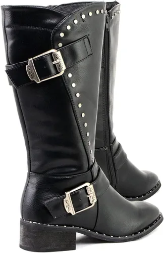 Miniatura 8 de Milwaukee Leather MBL9423 Botas con tachuelas negras para mujer