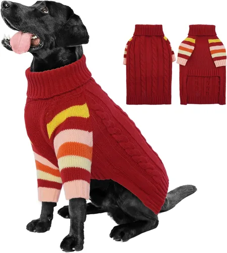 Miniatura 20 de Suéter para perro, cálido, cómodo y grueso para perros de tamaño grande, suéteres de Navidad para perros, suéteres de invierno, suéter de punto