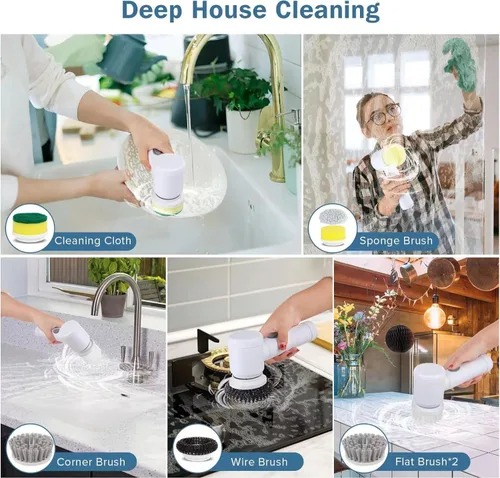 Miniatura 8 de Limpiador eléctrico giratorio – Limpiador de ducha, limpiador de baño eléctrico, para limpiar bañera, piso, azulejos, ventana, fregadero, limpieza