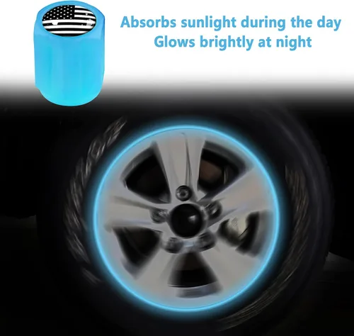 Miniatura 3 de 16 PCS tapones fluorescentes para vástago de válvula de neumático, tapones luminosos para válvula de aire de rueda de automóvil, accesorios