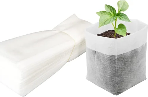Miniatura 9 de 100 bolsas de cultivo para guardería, bolsa de cultivo de plántulas de tela no tejida para alta tasa de supervivencia de plántulas, bolsas