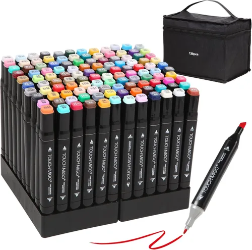 Juego de marcadores artísticos de doble punta de 120 colores, rotuladores de alcohol, marcadores a base de alcohol para adultos y niños para