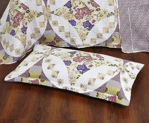 Miniatura 4 de DaDa Bedding Cottage - Juego de colcha floral rosa malva – Colcha acolchada reversible ligera transpirable con fundas de almohada – Jardín