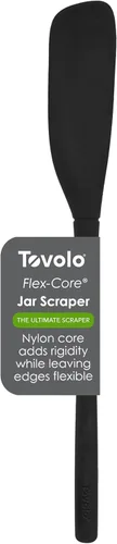 Tovolo Espátula de silicona para tarros de mango largo, herramienta de raspado de goma para batidoras de tarros de mermelada de mantequilla de maní,