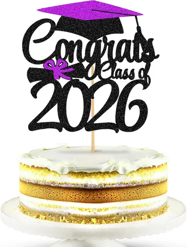 Miniatura 9 de Graduation Decorations 2026, Pack of 1, Glitter Graduation Cake Decorations, Graduation Cake Decorations 2026, Class of 2026 Cake Decorations, Grad