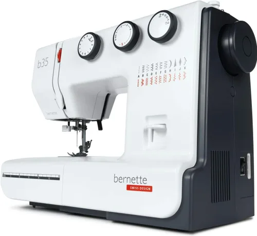 Miniatura 3 de Bernette Máquina de coser B35 de diseño suizo con 23 puntadas, 7 pies prensatelas, ojal automático, acolchado, construcción resistente, luz LED