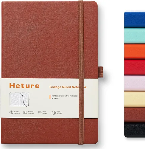 Miniatura 17 de Heture Cuadernos de tapa dura, cuadernos rayados A5 para escribir 160 páginas, 8.2 x 5.5 pulgadas, cuadernos clásicos a rayas para universidad, Negro