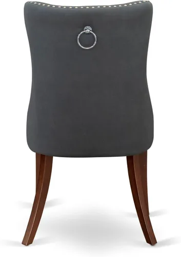 Miniatura 10 de East West Furniture DLDA5-MAH-13 - Juego de comedor de 5 piezas que consta de una mesa de cocina redonda con gotas y 4 sillas Parson de tela