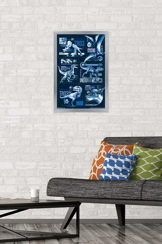 Miniatura 33 de Trends International Jurassic World: Fallen Kingdom - Póster de pared con cuadrícula, 14.725 x 22.375 pulgadas, versión enmarcada de madera