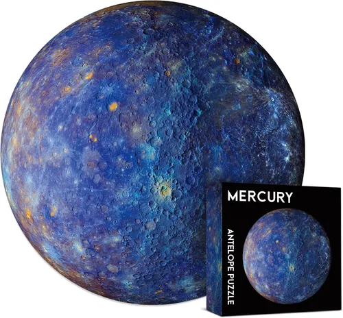 Antelope - Rompecabezas de mercurio de 1000 piezas para adultos, rompecabezas de planeta espacial con círculo redondo, sistema solar, alta