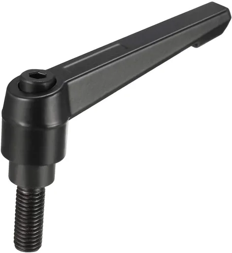 Miniatura 11 de uxcell M8 x 0.630 in Mango de palanca de sujeción ajustable Rosca Botón de trinquete macho roscado Perillas roscadas Manijas de tornillo giratorio