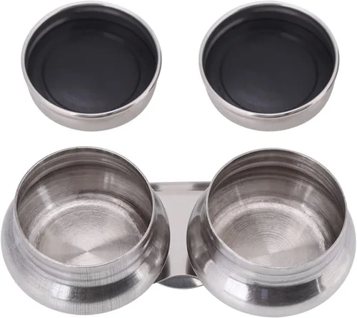 Miniatura 6 de Haosie Taza de paleta de doble gota, suministros de pintura al óleo, paleta de pintura de acero inoxidable, contenedor de agua de acuarela con tapa