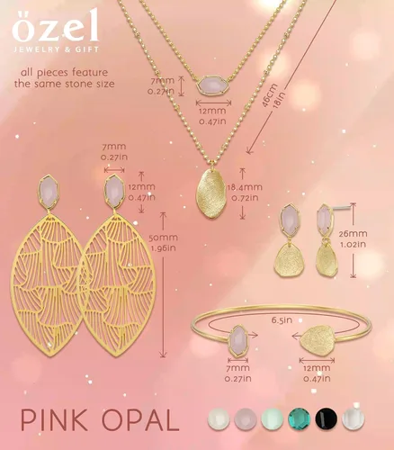 Miniatura 6 de OZEL - Pulseras para mujer, chapados en oro real de 18 quilates, pulseras de oro de cristal colorido para regalos
