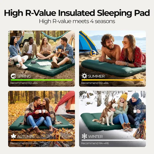 Miniatura 8 de OGERY Almohadilla de dormir autoinflable con bomba eléctrica, almohadilla de espuma viscoelástica ultra gruesa de 3.15 pulgadas, almohadilla
