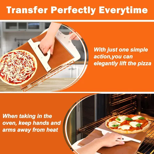 Miniatura 6 de XANGNIER Pala deslizante de pizza, la cáscara de pizza que transfiere perfectamente la pizza, pizza súper mágica, pala de pizza inteligente