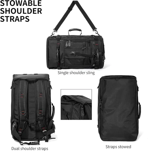 Miniatura 5 de YOUMIAN Mochila de gran capacidad para viajes, senderismo, deportes, bolsa de lona convertible duradera para portátil y avión