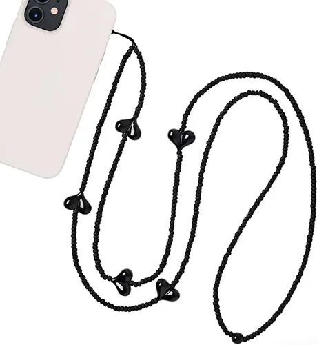 Miniatura 10 de Beaded Phone Charm Lanyard Strap Crossbody Fixed Beads Pearl Neck Chain
