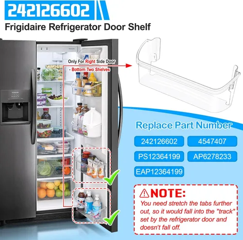 Miniatura 3 de [2 PAQUETES] Estante de repuesto para puerta de refrigerador 242126602 actualizado para Frigidaire - Reemplazo de estante de puerta de refrigerador