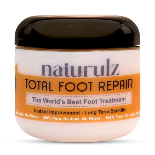 Naturulz Total Foot Repair 4oz – Crema de pies de humedad intensiva para pieles extremadamente secas y ásperas y talones y pies agrietados,