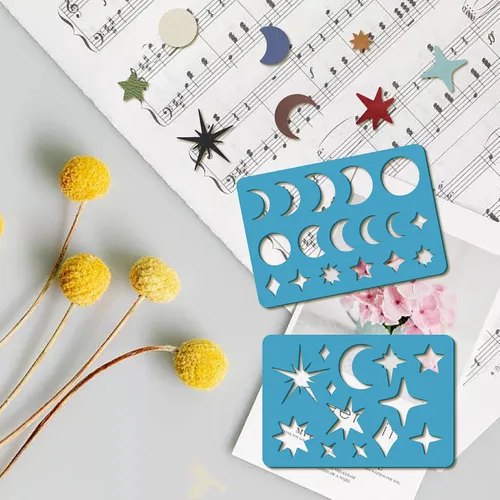 Miniatura 6 de GORGECRAFT 2 estilos de aretes de estrella, plantillas de forma de joyería de fase lunar, plantillas de diamante, plantillas de corte acrílico