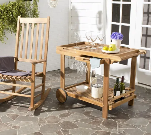 Miniatura 2 de Safavieh -Carrito de té de madera natural Orland Outdoor Collection