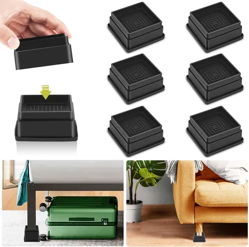 Miniatura 51 de Paquete de 12 elevadores de muebles de 1, 2 o 3 pulgadas, elevadores de cama ajustables resistentes para mesa, escritorio, sofá, silla, gabinete