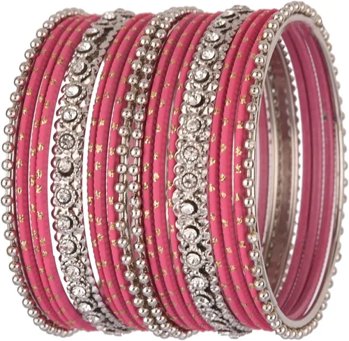 Miniatura 7 de Efulgenz Indian Bangle Set Rhinestone Crystal Boho Oxidized Bracelet Metal Bangle Set Jewelry for Women