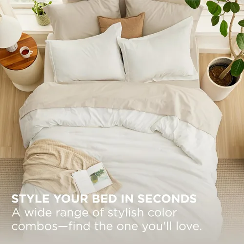Miniatura 5 de Bedsure Juego de ropa de cama con edredón tamaño King de 7 piezas, diseño bohemio con contraste, juego de cama en una bolsa con edredón, sábanas, 03