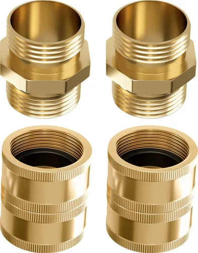 Miniatura 11 de DBR Tech® Adaptador de manguera hembra a hembra Conector de manguera de jardín resistente a prueba de fugas, accesorios de latón de agua GHT