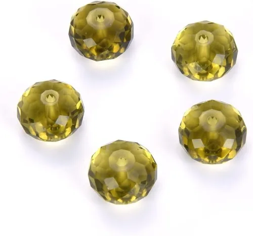 Miniatura 56 de 50 cuentas de cristal Adabele austriaco de 0.394 pulgadas facetadas sueltas Rondelle Siam rojo espaciador compatible con cristales de Swarovski 5040