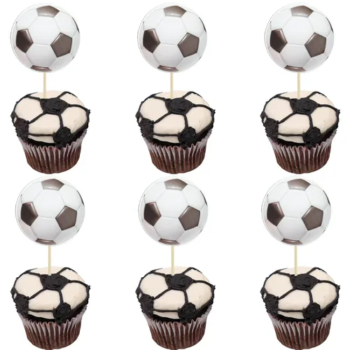 Miniatura 8 de Gyufise 36 piezas de decoración para cupcakes de tenis, pelota deportiva, para fiestas de cumpleaños, decoración de tartas, suministros de 9-Tennis