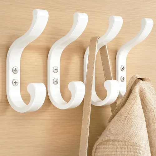 Miniatura 16 de bussdis Ganchos de pared para colgar abrigos, ganchos de mochila resistentes para pared, soporta hasta 30 libras, ganchos grandes para toallas, Negro