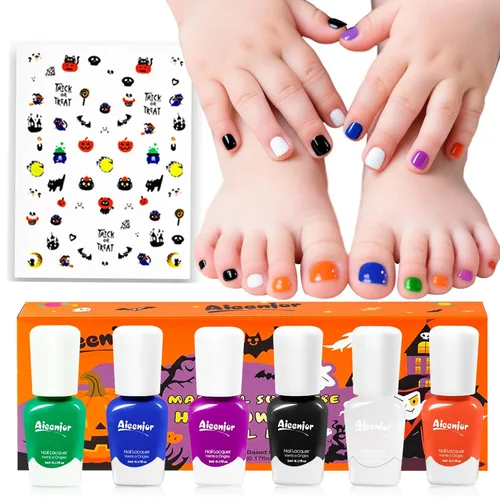 Miniatura 8 de Juego de Esmalte de Uñas de Secado Rápido para Niños, Esmalte de Uñas No Tóxico para Niños Pequeños, Esmalte para Uñas de las Manos Despegable a