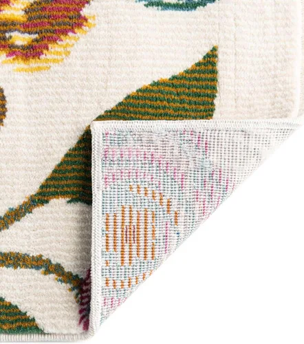 Miniatura 6 de Unique Loom Blossom Collection Ashley - Alfombra rectangular de 9 x 12 pies, color marfil y azul claro