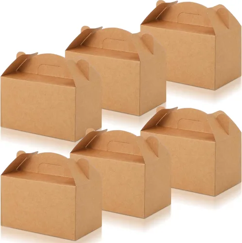 Miniatura 12 de 36 cajas de regalo de fiesta, cajas de regalo de papel a dos aguas con asas para cumpleaños, boda, ducha, suministros de fiesta de Navidad, 6 x 3.5