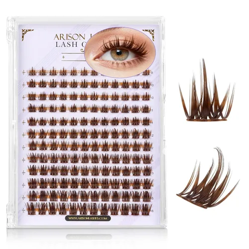 Miniatura 9 de Arison - Extensiones de pestañas en racimo de pestañas, 96 racimos de pestañas, racimo de pestañas individuales en racimo de pestañas individuales