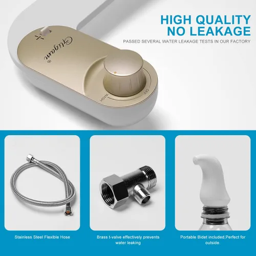 Miniatura 4 de Bidé, accesorio de bidé para inodoro, rociador de bidé de agua dulce no eléctrico con boquilla de autolimpieza, control de presión ajustable