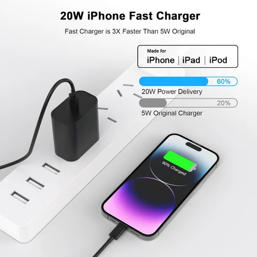 Miniatura 2 de [Certificado Apple MFi] Cargador de iPhone de carga rápida de 6 pies compatible con iPhone 14/13/12/11 Pro Max/Xs Max/XR/X, paquete de 2