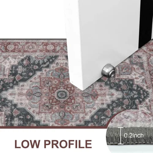 Miniatura 6 de Collive Tapete lavable para interiores, tapete retro antideslizante de 20" x 32" pulgadas, alfombra de área de absorción rápida, alfombra de entrada