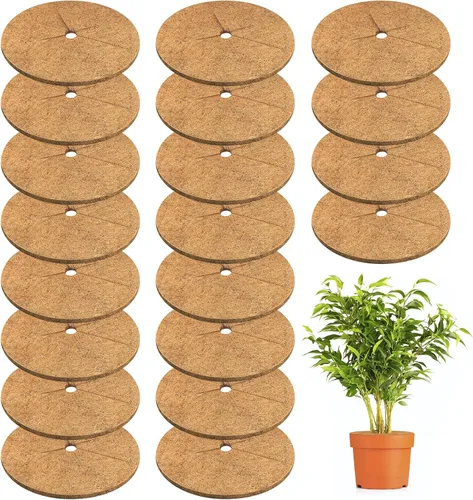 Miniatura 8 de Legigo 10 piezas Anillo de mantillo de fibra de coco Anillo protector de plantas para árboles, anillo de protección de árbol de coco natural de 9