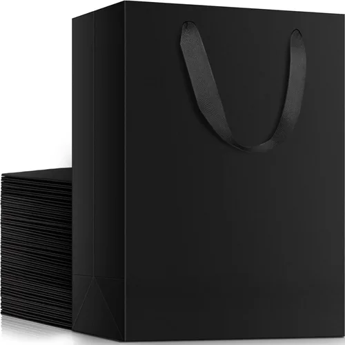 Miniatura 14 de EUSOAR Bolsas de compras y mercancías, tamaño mediano, 25 piezas de 7.8 x 3.9 x 11 pulgadas, bolsas de regalo reciclables de papel kraft marrón
