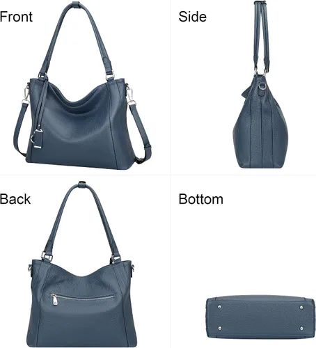Miniatura 19 de Over Earth Genuine Leather Purses for Women Large Hobo Bags Lady Shoulder Handbags with Detachable Strap