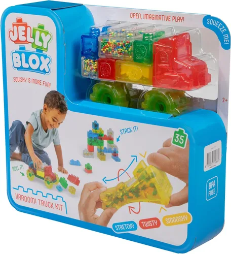 Miniatura 9 de Goliath Jelly Blox Vrroom! Kit de Camiones Incluye 35 Bloques Bloques de Construcción para Niños Pequeños y Preescolares que Pueden Apretar