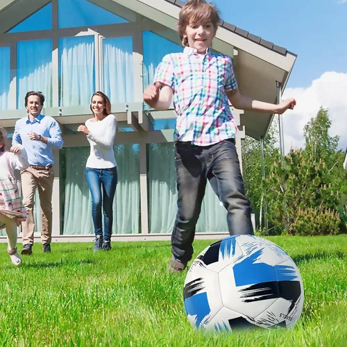 Miniatura 6 de Balón de fútbol tamaño 3, 4, 5 para niños, niñas, jóvenes y adultos, práctica, entrenamiento, regalo, bomba, aguja, patada de fútbol, cuero suave