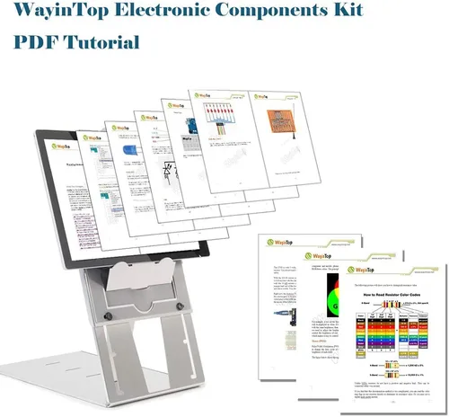 Miniatura 6 de Kit de Componentes Electrónicos de Diversión con E-Book, Kit de Inicio Electrónico Actualizado con Tablero de Montaje de Cables Puente, Kit