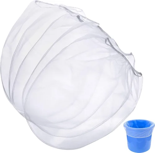 Miniatura 10 de Boao Bolsas de filtro de pintura, bolsas de filtro de pintura de malla fina blanca, filtro de cubo desechable con parte superior elástica