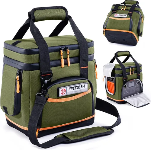 Miniatura 19 de Bolsa de transporte de doble capa para Jackery Explorer 300/240/160 – Bolsa de almacenamiento portátil para estación de energía con fondo moldeado