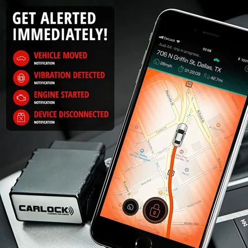 Miniatura 3 de Carlock – Ratreador de carro a tiempo real y sistema de alerta. Viene con dispositivo y App para teléfono. Rastrea fácilmente tu automóvil en tiempo